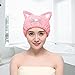 Microfiber Bath Towel Kids hair towel Hat Hair Quick Drying Towel Hat Cute Bath Tool Super Soft Absorbent Hair Dry Hat with Premium Water-absorbent Ability for Ladies or Girls (Pink)