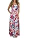 Leadingstar Women's Graceful Floral Party Maxi Dress, Strapless-White Orange Flower