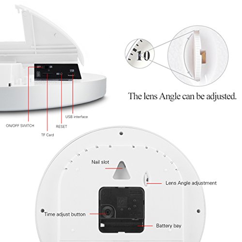 Newwings 1080P WiFi Hidden Camera Wall Clock Wireless Spy Camera Nanny Cam with Motion Detection, Indoor Covert Security Camera for Home and Office