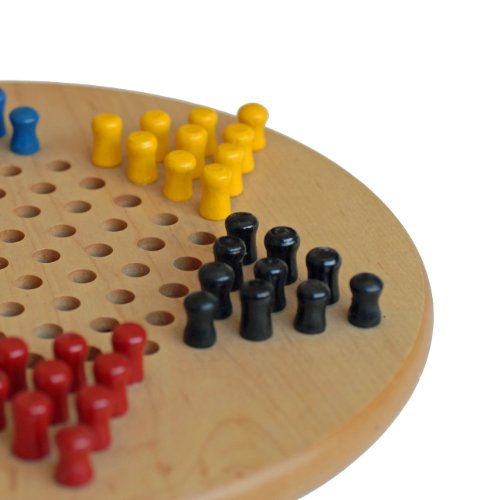WE Games Solid Wood Chinese Checkers with Wooden Pegs - 11.5 inch Diameter