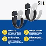 Select Hardware 2x Matte Black Single Robe Coat Hooks Wall Door Mount Bathroom view 2