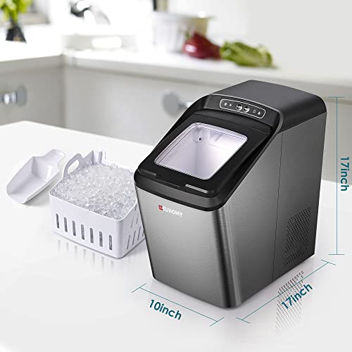 EUHOMY Nugget Ice Maker Countertop, 30lbs/Day, 2 Way Water Refill, Self