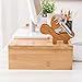 Fuhuy Monitor Stand with Drawer, Bamboo Wood Storage Organizer Office Desk, Desk Accessories &,Workspace Organizers for Office Desk 27.3”L X 9”W X3.5”H(Natural Deer)thumb 2