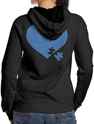 Women TeeStars - Autism Awareness Heart Puzzle Cross-country Particular Hoodie Sweatshirt Size S Black