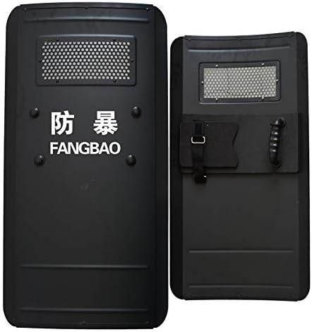 Dhshoping space shield 0.42Cm explosion-proof shield police guard equipment handheld sign safety equipment90* 50cm Riot shield Alloy, black