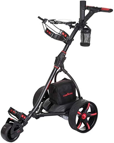 Caddymatic V2 Electric Golf Troley/Cart with Upgraded Battery with Auto-Distance Functionality, Travel Bag, Rain Cover, Scorecard Holder, Umbrella Holder, Drinks Holder