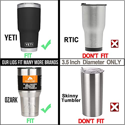 Tumbler Lid for 30 Oz Yeti Rambler, Old Style RTIC, Ozark Trails and more Cooler Cup, Sliding