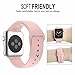 Zyra Sport Band for Apple Watch 42mm S/M, Soft Silicone Strap Replacement iWatch Bands for Apple Watch Sport, Series 3, Series 2, Series 1 Pink Sand