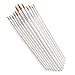 Acrux7 Round Point Paint Brushes Set, 12 Pcs Paintbrushes Tip Range from Detail Liner, Medium to Large Size for Watercolor, Oil, Acrylic Painting and Craft, Nail, Face Painting (White Pen)