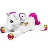 Stuffed Unicorn Large Plush Toy Mommy and Me Set by Nicole Jean