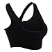Women's Zip Front Sports Bra Wireless Post-Surgery Bra Active Yoga Sports Bras (Medium, Black)