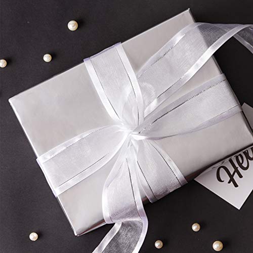 image for RUSPEPA Gift Wrapping Paper Roll - 81.5 Sq Ft Matte Silver for Wedding