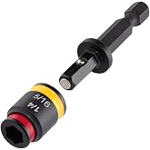 Malco MSHC 1/4" &amp; 5/16" C-RHEX Cleanable Reversible Magnetic Hex Driver | 2-Inch Impact Grade Power Nut Driver | Quick-Change Reversible Socket for HVAC, Roofing &amp; Construction