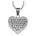 R.H. Jewelry Stainless Steel Sentiment Pendant Necklace, Memorial Heart Pendant Necklace