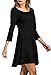 Oyanus Womens 3/4 Sleeve Loose Casual Junior Dresses Fit and Flare Midi Dress