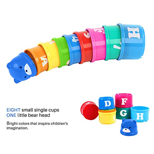 image for HuoBi 9 Pieces Stacking and Nesting Cups Early Learning Toys,Education