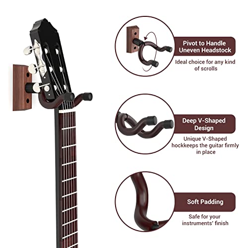 Guitar Wall Hanger 2Pack, Ohuhu Guitar Wall Mount with Screws, Anti