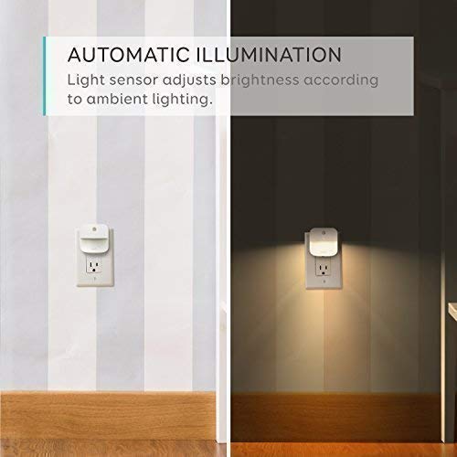 image for eufy Lumi Plug-in Night Light, Warm White LED Nightlight, Dusk-to-Dawn