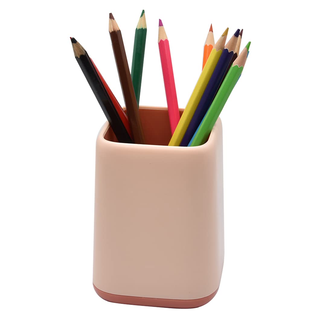 Hoshen 1 Pieces Desktop Creative Pencil Holder, Student Stationery Barrel,Office Stationery Organizing Box, Pen Holder ，Pink