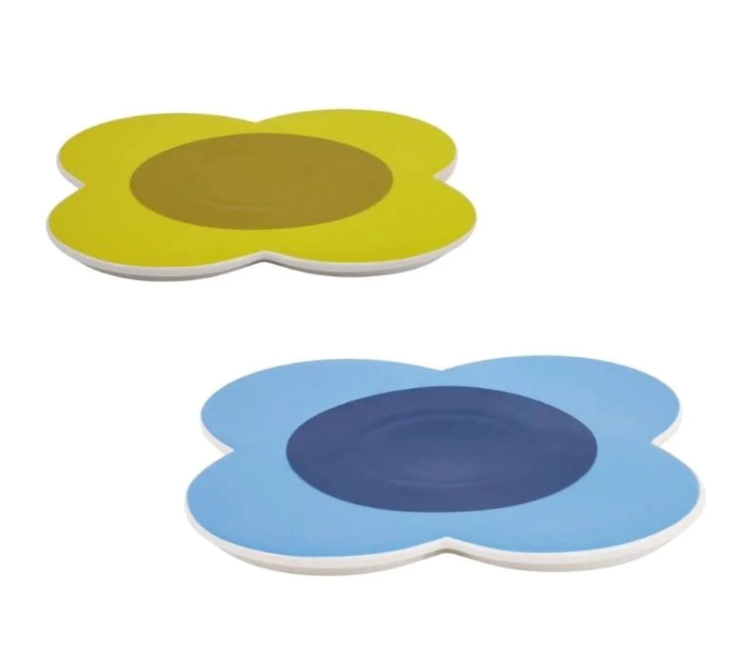 Orla Kiely Set of 2 Ceramic Trivets in Sunflower & Sky
