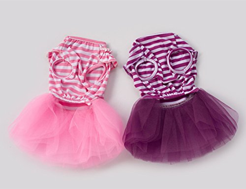 Alroman Dog Dresses Pets Clothes Pink Pet Dresses Doggie Skirt Puppy Clothes Dog Clothes Puppy Apparel Cat Dresses Dog Outfits(L)
