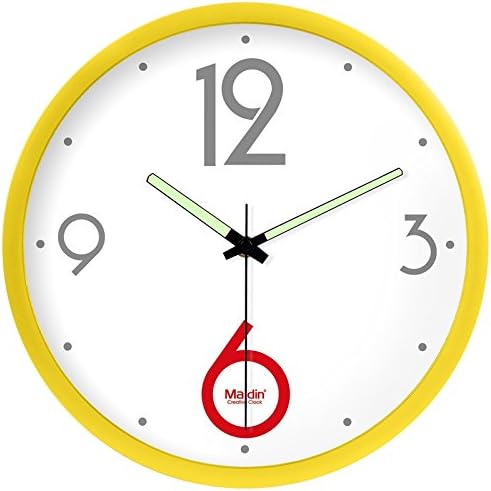 Wall Clock living room bedroom wall clock mute stylish garden art creative glow-in-the-resin-C131,12 table", yellow-131