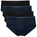 DAVID ARCHY 4 Pack Men's Ultra Soft Comfy Rib Micro Modal Briefs (M, Black/Navy Blue)