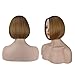 BARSDAR Wigs 12 Inches Bob Wigs Ombre Blonde Brown Short Synthetic Hair Side Part Straight Bob Wigs for Black Women