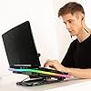 KLIM-Ultimate-Laptop-Cooling-Stand-with-RGB-backlighting-11-17-Gaming-Laptop-Cooling-Pad-For-Desk-New-2021-USB-Powered-Fan-Very-Stable-And-Silent-Compatible-Mac-And-PS4 KLIM Ultimate + RGB Laptop Cooling Pad with LED Rim + Gaming Laptop Cooler + USB Powered Fan + Very Stable And Silent…
