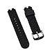 Ritche Black Rubber Silicone Divers Replacement Watch Strap/Band - Fits The Pebble Steel (Black PVD Clasp)