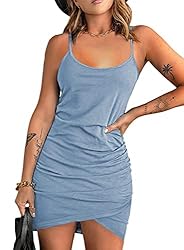 Acelitt Sky Blue Sundress for Women 2024 Summer