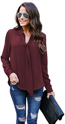 KaiCran Womens Long Sleeve Blouse Formal Office Work Wear Uniform Blouse Ladies Shirt Top