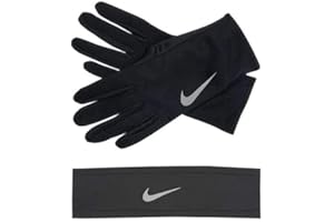 NIKE Womens Dry Headband & Glove Set Black/Anthracite/Silver