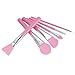 6pcs Silicone Makeup Brush Set Facial Mask Foundation Brushes Eyeshadow Eyebrow Brush Kit (Pink)