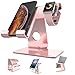 Apple Watch Stand , ZVEproof 2 in 1 Universal Desktop CellPhone Apple Watch Stand , Aluminum iWatch iPhone Tablet Charging Station Stand Dock for iPhone and Apple Watch (with 38mm Case), Rose Gold