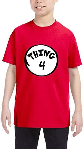 Cleefs Shirts Kids Youth T-Shirt Dr Seuss Thing 1 2 3 4 5 6 7-9 Red S-XL Youth (Large, Thing Red 4)