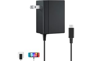 PURBHE Charger for Nintendo Switch,AC Adapter Compatible with Switch OLED and Switch Lite,15V/2.6A Power Supply Support Switch TV Mode,5 FT Power Cable USB C Port,2.5 Hours Fast Charge Switch Power