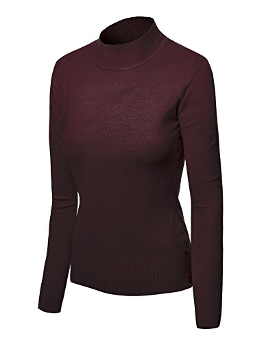 Mbj wsk783 womens mod mock-neck sweater xxl brown