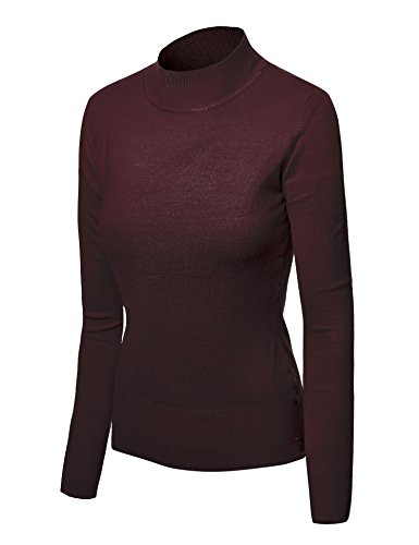 MBJ WSK783 Womens Mod Mock-Neck Sweater XXL BROWN