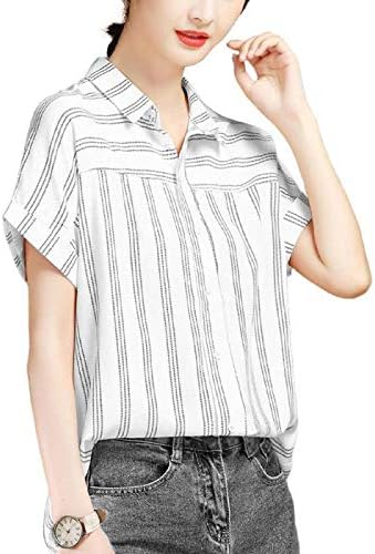 Amazon Bolanverl シフォン ブラウス 柄 シャツ レディース 夏服 トップス ストライプ 襟付きブラウス 夏 ホワイト ピンク ボーター ゆったり服 切り替え ホワイト Xl シャツ ブラウス 通販