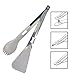 LHOTSE Steel Tongs Kitchen BBQ 2-in-1 with Multi Utensil Outdoor Cooking Portable Detachable Stainless Spatula Spoon Salad Serversthumb 4