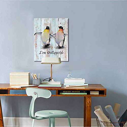 Visual-Art-Decor-Funny-Positvie-Penguins-Painting-Canvas-Prints-Wall-Art-Gallery-Wrapped-Picture-Artwork-for-Modern-Home-Office-Kids-Bedroom-Nursery-Wall-Decor