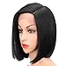 Eliza Short Bob Wigs L Part Lace Front Wigs with Baby Hair Heat Resistant Synthetic Wigs For Black Women Half Hand Tied 130% Density Ombre Blonde Wigs with Dark Roots (Natural black)