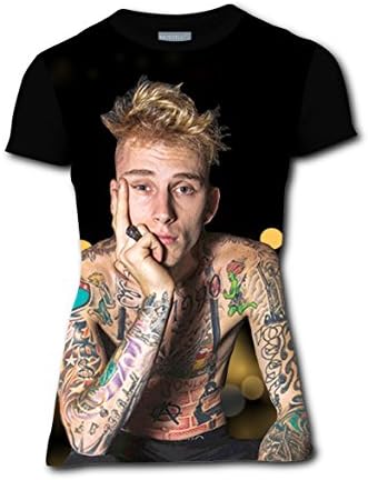 Fashion Design Cool Machine-Gun-Kelly Women 3D Printed Short Sleeve tees Round Neck T shirts L
