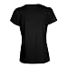 PaPaPa Sexy Basic Low Cut Deep Cleavage V-Neck Stretch Top Tee Shirt (Medium, Black)