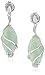 MORGAN & PAIGE .925 Sterling Silver Rhodium Plated Genuine Jade Earrings for Women - Wire-Wrapped Marquise Cut Green Drop Sterling Silver Earrings with Diamond Accents, Hypoallergenic Elegant Gifts