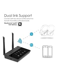 Besign   Adaptador de audio Bluetooth BE RTX Pro de largo alcance, receptor de transmisor inalámbrico TV sistema estéreo doméstico   Aptx, Aptx de baja latencia, 0.138 in, Digital Optical Toslink