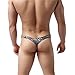 YUFEIDA Sexy Men's Underwear Thong G-string Leopard Print Bulge Pouch T-back Underpants (X-Large, Black)