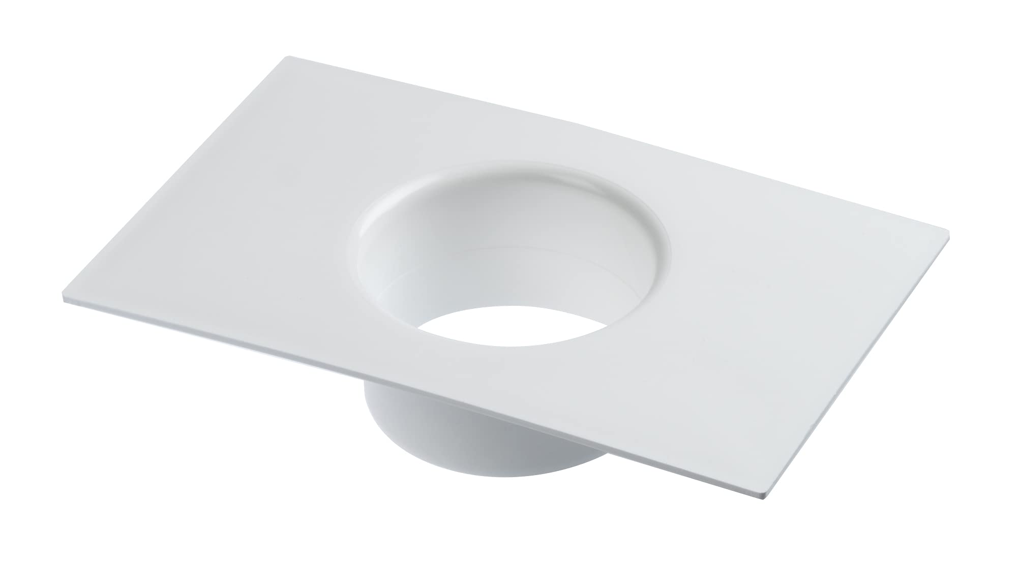Steinberg14 White Ø 100mm / 4inch Round Plastic Adapter for Ventilation, Connector Flange, Wall Plate with Spigots