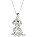 Heirloom Finds Clear Crystal Sitting Puppy Dog Pendant Necklace with Black Crystal Eyes